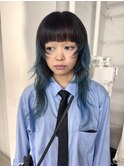 レイヤーカットロングレイヤー顔周りレイヤーミントカラー