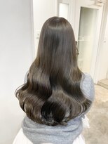 レア 表参道(L'ea) くびれヘアアプリコットオレンジ夏ヘアハイライトカラー