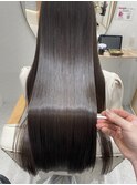 【髪質改善】大人暗髪グレージュ×髪質改善ストレート　ハセガワ