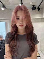 ハイプ(HYPE)&nbsp;ブリーチ&ダブルカラー/レイヤー/ルーツカラー/コーラルピンク