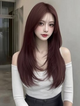 ユーフォリア 渋谷グランデ(Euphoria SHIBUYA GRANDE) 韓国ヘア 赤髪 ブリーチなしダブルカラー