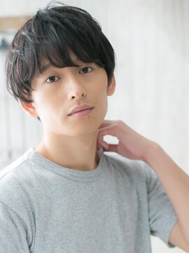 グルーミングサロン バーバー キャッスル 北浦和西口(Grooming salon Barber Castle) 前髪パーマ重めアッシュブラック就活スマートマッシュa北浦和