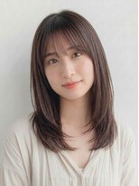 ビビ バイ マグ 岡谷店(bivi by Mag)&nbsp;シースルーバングの韓国風レイヤーセミロング