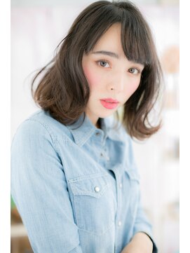 ミック 日暮里店(miq) 外ハネカール大人ガーリーくせ毛風エアリーミディc1