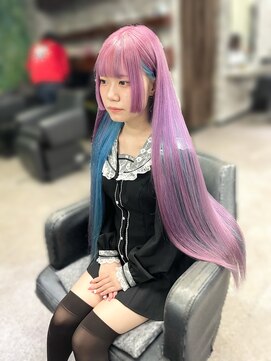 オズ 梅田店(OZ) 湊アクアちゃんカラー＃ピンク×＃水色＃インナー＃地雷系＃地雷