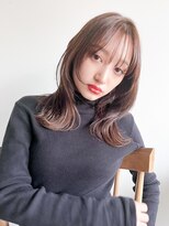 アンアミ キチジョウジ(Un ami Kichijoji)&nbsp;【unami】顔まわりレイヤー×ツヤ髪カラー　澤田杏奈