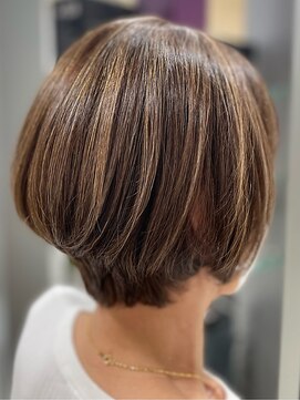 ヘアーサロンソシエ 海老名店 白髪ぼかし大人ショート大人ボブ30代40代50代60代海老名