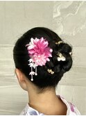 浴衣に合わせたヘアセット