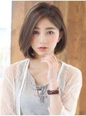 チェリーブラウンミニウルフホワイトグレージュデジタルパーマ
