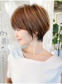 ショートヘア/前髪なしショート/ショート/30代40代50代/表参道