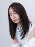 韓国レイヤー顔周りカット透明感カラー髪質改善艶髪シースルー
