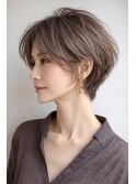 白髪ぼかし脱白髪染め大人ショート40代50代60代