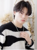 韓国風センターパート暗髪ニュアンスパーマa川口20代30代40代