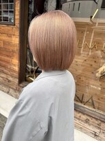 ルーナヘアー(LUNA hair)&nbsp;ダブルカラー/ミルクティーベージュ/ブリーチ/ボブ/10代20代30代
