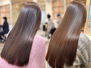 クレビア 名古屋(CreBiA)の写真/【名駅】湿気で広がる髪やクセ毛のお悩みを解決し、お手入れが簡単に♪毛先まで柔らかなストレートが叶う☆