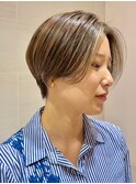 ハンサムショート×細めハイライト◎