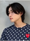 韓国マッシュ刈り上げなしセンターパートパーマ