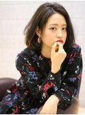 ■SOLセンター南・12-24★■くせ毛風黒髪レイヤーミディアム