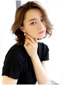 【over hair】 かき上げバング×ミディアム