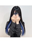 インナーエクステ　ブルー　シルバー　ティンセル　YUKI