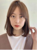 ショコラブラウン大人かわいい内巻きミディアム20代30代40代