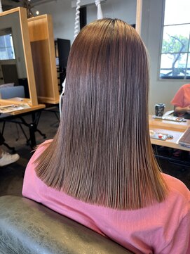 ムード マグ レーベル 南松本(MOOD Mag Label) 大人可愛い艶カラーカーキベージュブラウン髪質改善