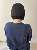 切りっぱなしボブミニマルボブダークトーンカラー吉祥寺◎