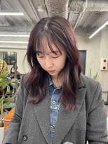 ニコ トウキョウ 渋谷(nico TOKYO)&nbsp;ダブルカラーチェリーレッドピンクブラウン韓国レイヤーロング