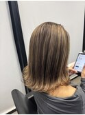 ハイライトバレイヤージュケアブリーチダブルカラーベージュ