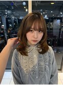 △ウルフカットレイヤーカットハッシュカットオリーブベージュ