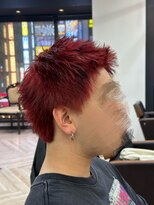 ニルバ(niLva)&nbsp;短髪『レッド × ブラック』デザインカラースパイキーショート