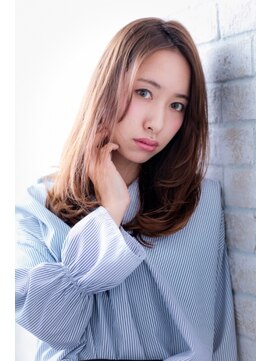 ヘアーアートシフォン 池袋西口店(Hair art chiffon) モーブカラーのワイドバングで大人かわいいくびれミディ