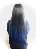 ストレート/グラデーション/ブルー/エクステ/原色カラー