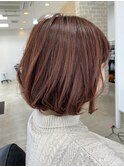ピンクベージュボブ