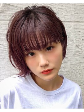 ミリ 千歳烏山(Mili CARE&SPA) 【Mili 千歳烏山】ピンクベージュ×耳かけショートボブ