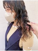 ロングパーマ パーマハイライト 酸性パーマ
