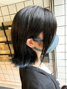 ヌーベルバレ(Nouvelle Vallee) ブルーブラック×襟カラー【ブルー