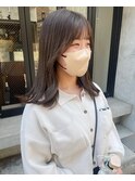 【松本咲花】ブリーチなしオリーブベージュ/韓国風ロング/前髪