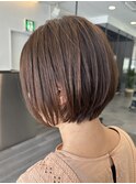 大人ラフウェーブ20代30代40代ボブブラウンスウィングショート