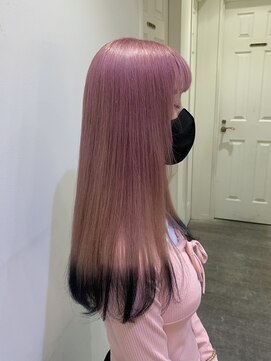 コル(CoL) 柔らかペールピンクとブラックエンドカラー