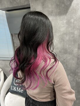 ジーナ サンシャイン通り池袋(Zina) インナーカラー　ピンク　ペールピンク　zina タナカユウタ