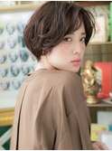 アースカラー抜け感ショートマッシュパーマc5北浦和20代30代40代
