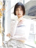 切りっぱなし/ミニボブ/アースカラー/ヘルシースタイル/鎌倉