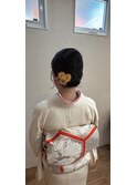 着物 訪問着 ヘアセット 入学式スタイル