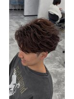 オム ブランシェ(HOMME BLANCHE’)&nbsp;【Ryo】フェザーパーマ×ブラウンカラー