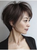 大人ショート 白髪ぼかし 脱白髪染め 白髪染め 40代50代60代