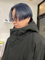 ステン(sten) 前下がりハンサムショート×ネイビーアッシュ