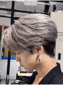 シルバーフェザーショートセンターパート