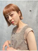 切りっぱなしボブ◎オレンジベージュ【町田】外ハネボブウルフ