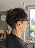ツーブロックパーマ/刈り上げショート/カール/ラフ[髪質改善]